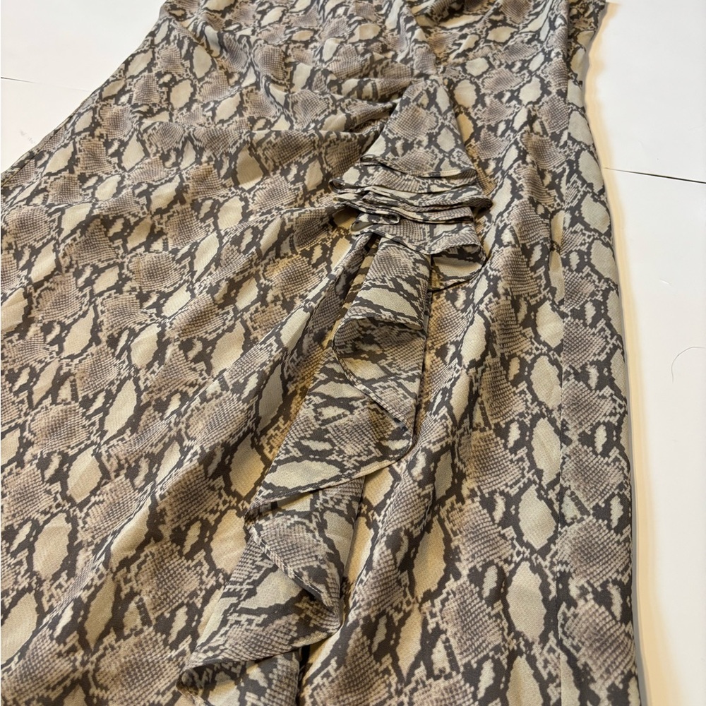 Lauren Ralph Lauren Snake Print Ruffle Mini Dress - Picture 4 of 10